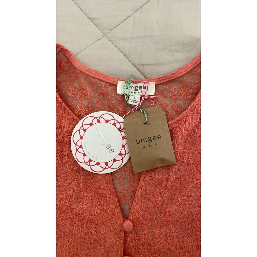 Umgee Womens Dress Size L Coral Lace - NWT - Picture 5 of 7